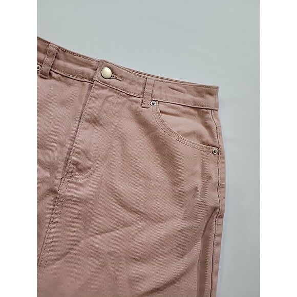 FOREVER 21 Denim Mini Skirt Women's Size Medium Light Pink Flat Front 5-Pocket - Picture 3 of 10